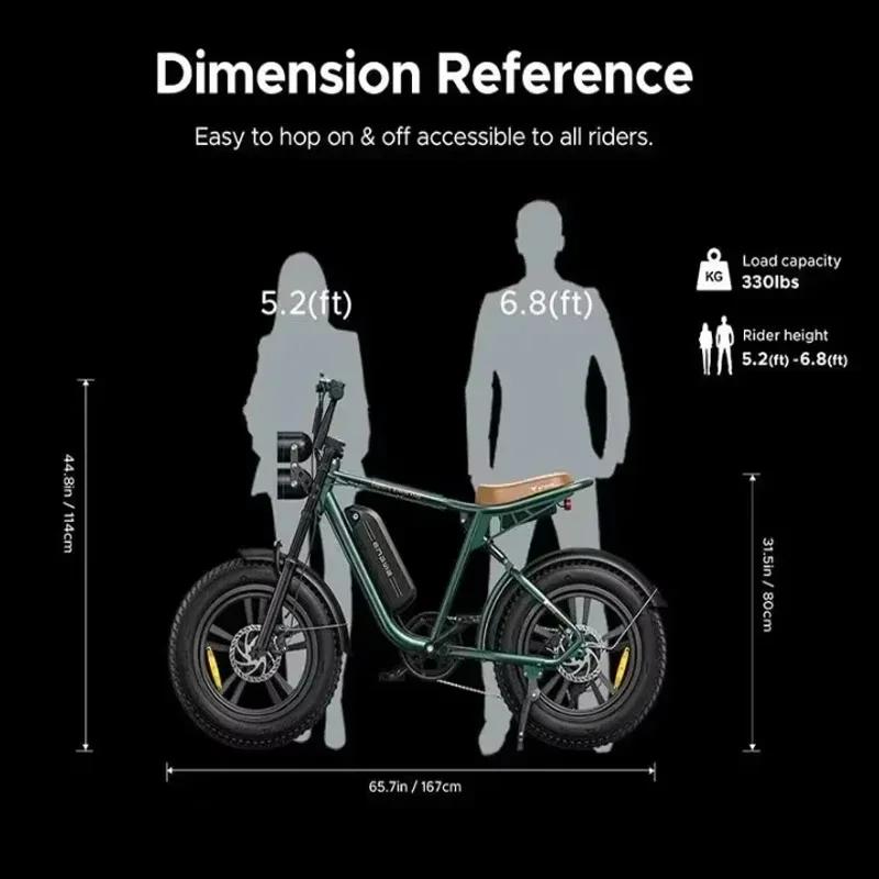 ENGWE M20 Electric Bicycle 750W Motor 48V13AH Lithium Battery Mountain E-bike 20*4.0 Inch Fat Tire Adult City Electric Bike