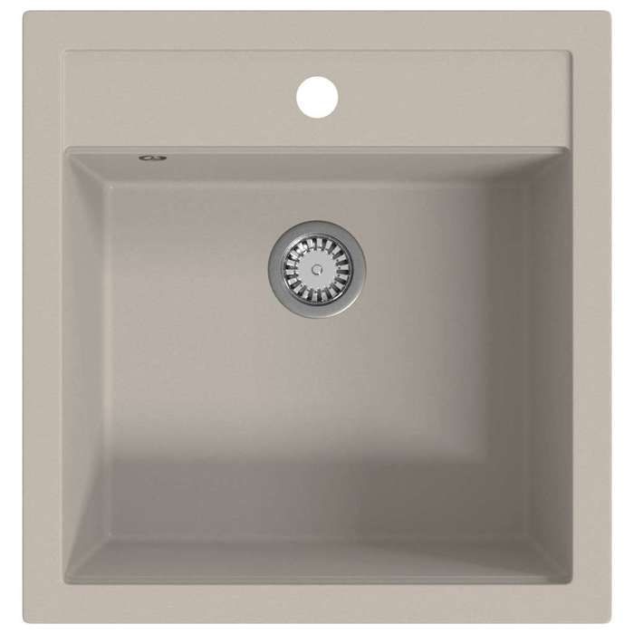 Évier de cuisine - VIDAXL - Beige - Granit - Rectangulaire - 1 bac profond