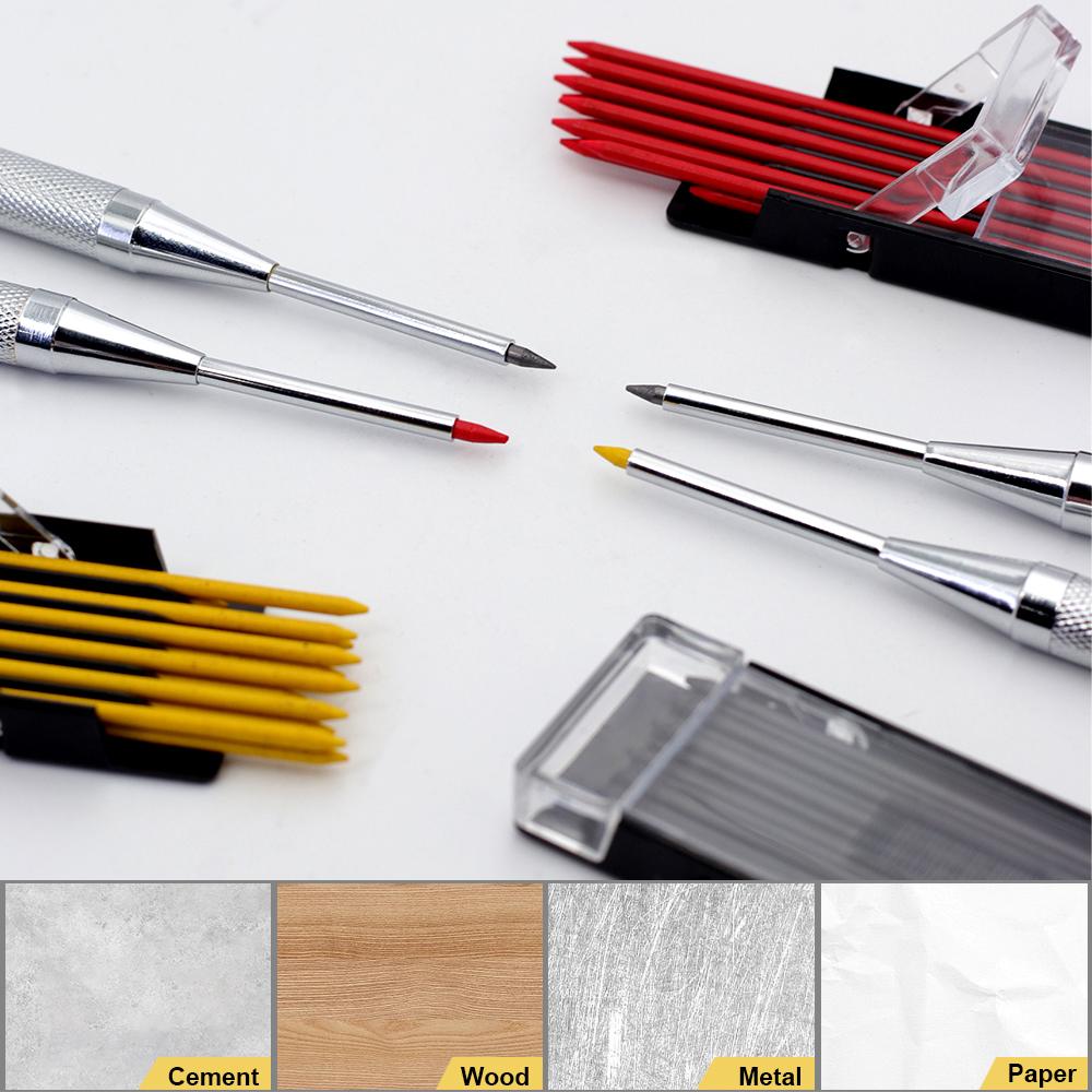 2.0mm Blue Black Red Yellow Long Headed Woodworking Automatic Pencil 2B Lead Deep Hole Marking Architectural Drawing Marker Pen