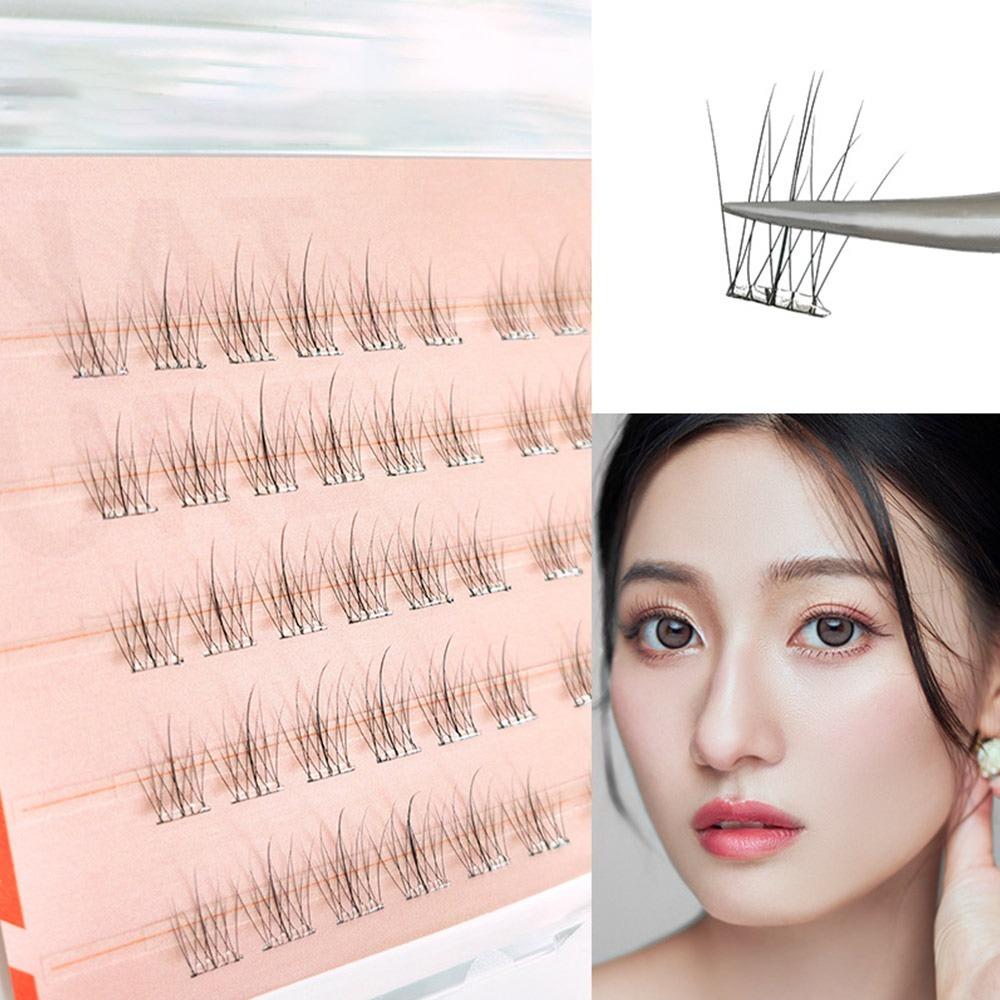 No Need Glue Self Adhesive Cluster Lashes Natural Look Segmented Eyelashes Women's Beauty