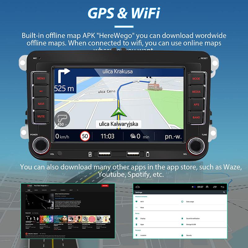 2Din Car Radio Android13 Wireless Android Auto Carplay for VW Volkswagen Golf 5 Passat B6 Jetta MK5 Autoradio Multimedia Player