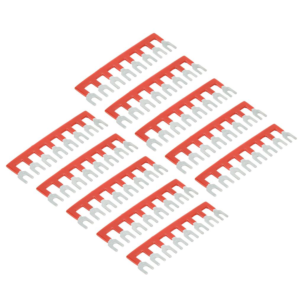 10 Stück Klemmenleiste mit Gabelklemme Streifen 400V 25A PVC Kupfer TB Klemmenblock für Haushaltsgeräte Baustellen