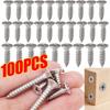 100/10PCS M2-M4.8 Stainless Steel Cross Screw Universal Flat Head Self Drilling Screw Woodworking Furniture Repairs Fasteners