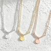 V-Shaped Multi-Diamond Pendant Cross Chain Necklace, Blank for UV Color Laser Engraving, Stainless Steel.