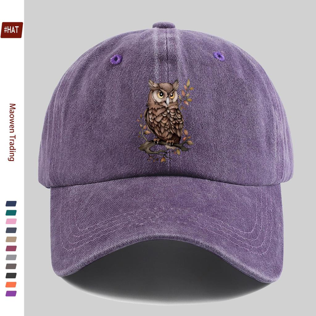 Pc Tier Cartoon Eulenprint Design Dekorativer Hut Modisch Und Elegant Vintage Lässig AllMatch Kopfbedeckung Verstellbar Papa H