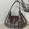 College Style Casual Woolen Plaid Backpack Bag Women's Autumn New College Style Shoulder Tote Bag