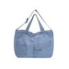 Large Capacity Soft Blue Denim Shoulder Bag Trendy Casual Design For Everyday