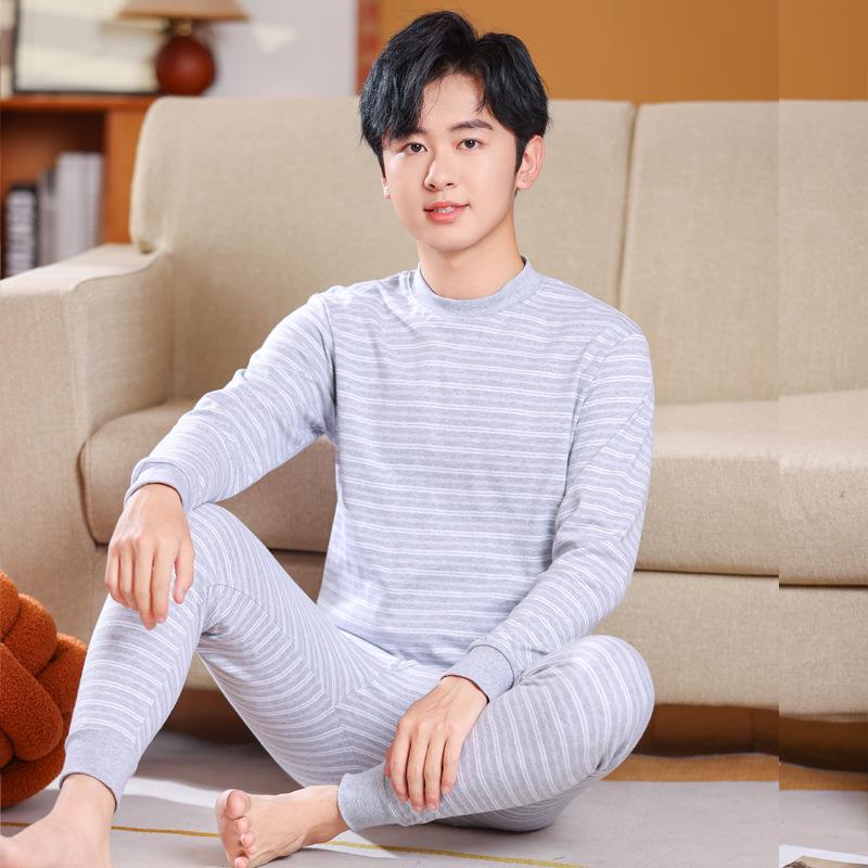Children's Cotton Wool Thermal Long Johns Set for Boys & Teens - Medium to Large Sizes, Autumn