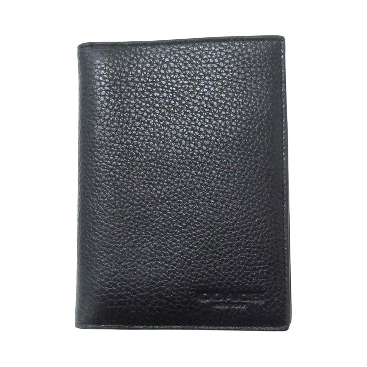 Coach Classic Logo Leather Card Holder Men Accessories Black CU131-QBBK Black