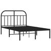 vidaXL Bed Frame with Headboard Metal Black 120x190 Cm