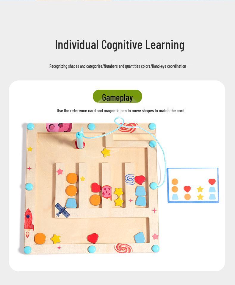 Multicolor Magnetic Logic & Shape Training Board Game for Kids