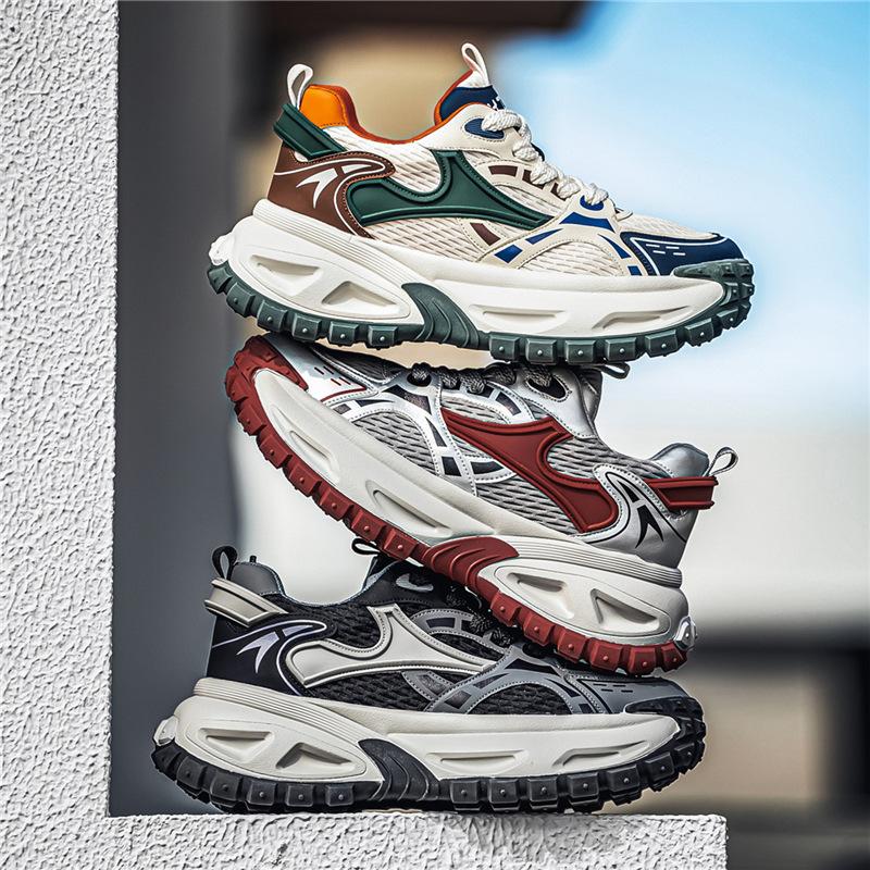 Thick sole heightening light luxury trendy brand men's shoes versatile trend ins dad shoes autumn breathable men's sports and leisure shoes