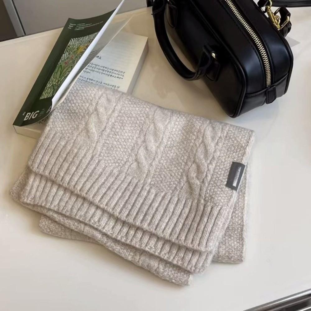 New Knitted Neck Warmer Windproof Warm Neckerchief Solid Color Versatile Knitted Scarf Skiing