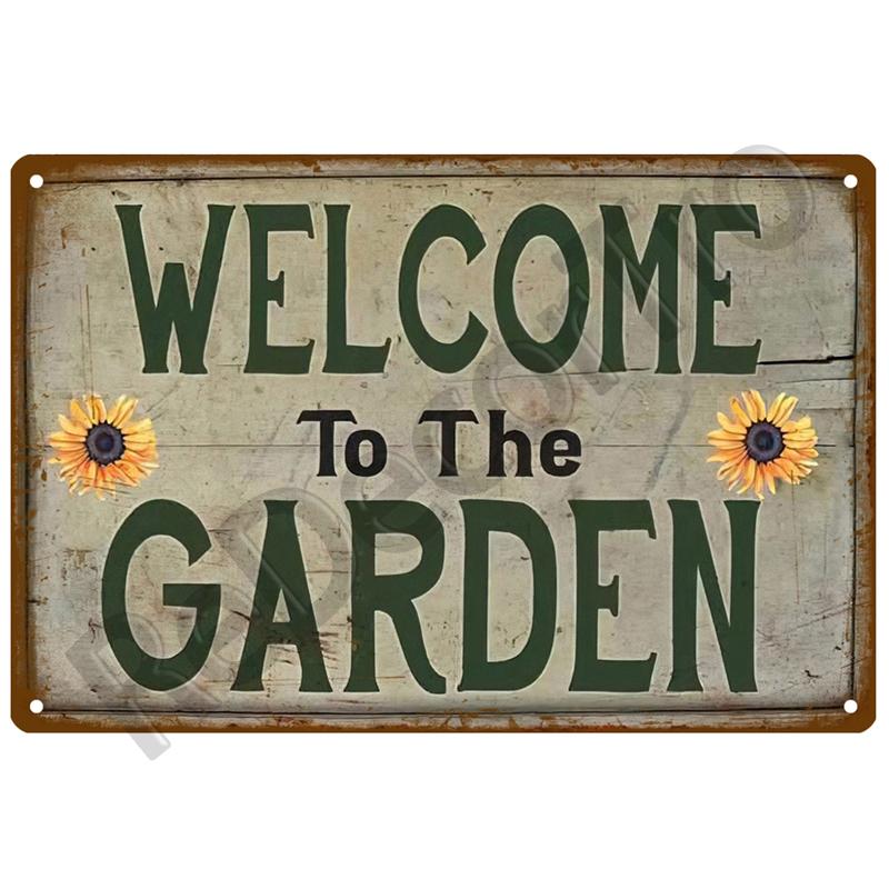 

Garden Flower Rules Metal Sign Vintage Metal Plaque Plates Decor For Pub Bar Home Wall Decor Art Tin Signs Flower Poster Gift 20x30cm