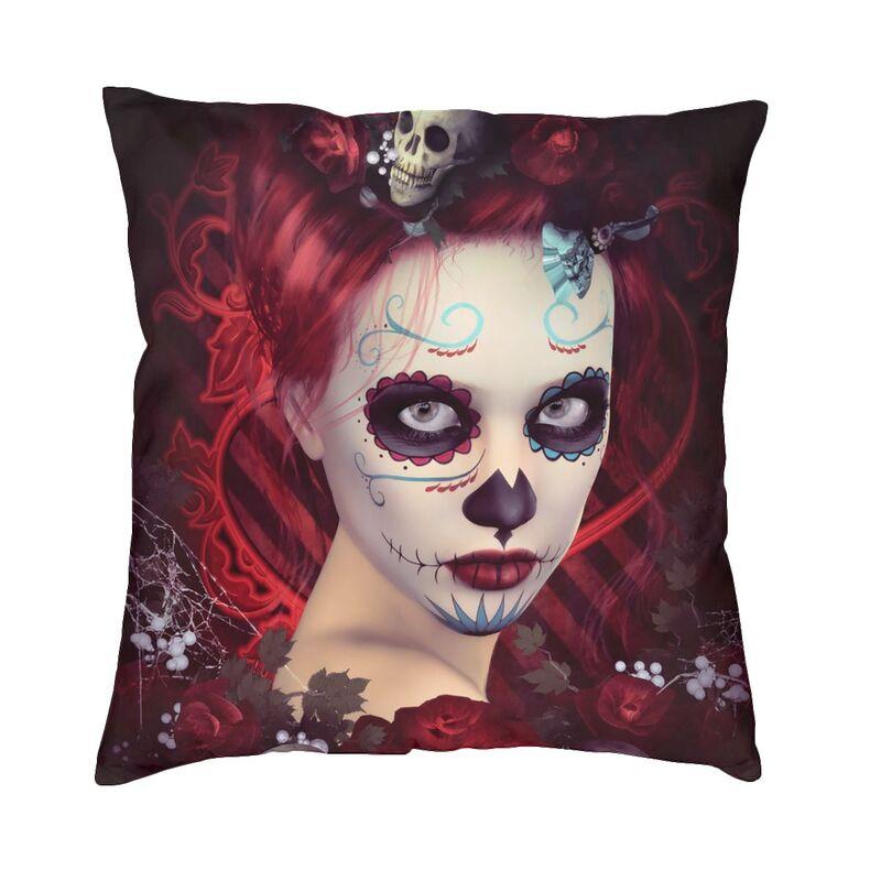 Luxury Day Of The Dead Throw Pillow Cover Home Decor Custom Square Mexican Sugar Skull Cushion Cover 45x45cm Pillowcover