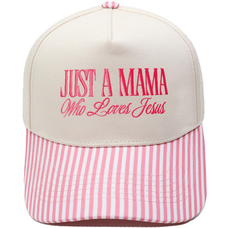 JUST A MAMA truck driver hat embroidered leopard print color matching baseball cap European and American men's and women's casual hat