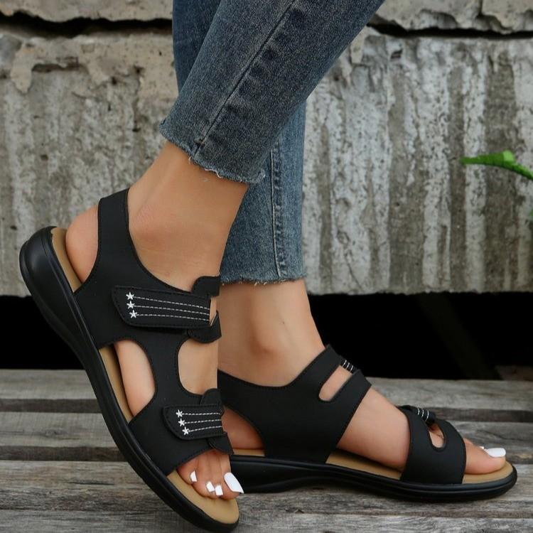 Ladies Shoes 2024 New Fashion Retro Leopard Print Women's Sandals Summer Outdoor Casual Women Outdoor Flat Roman Open Toe Shoes