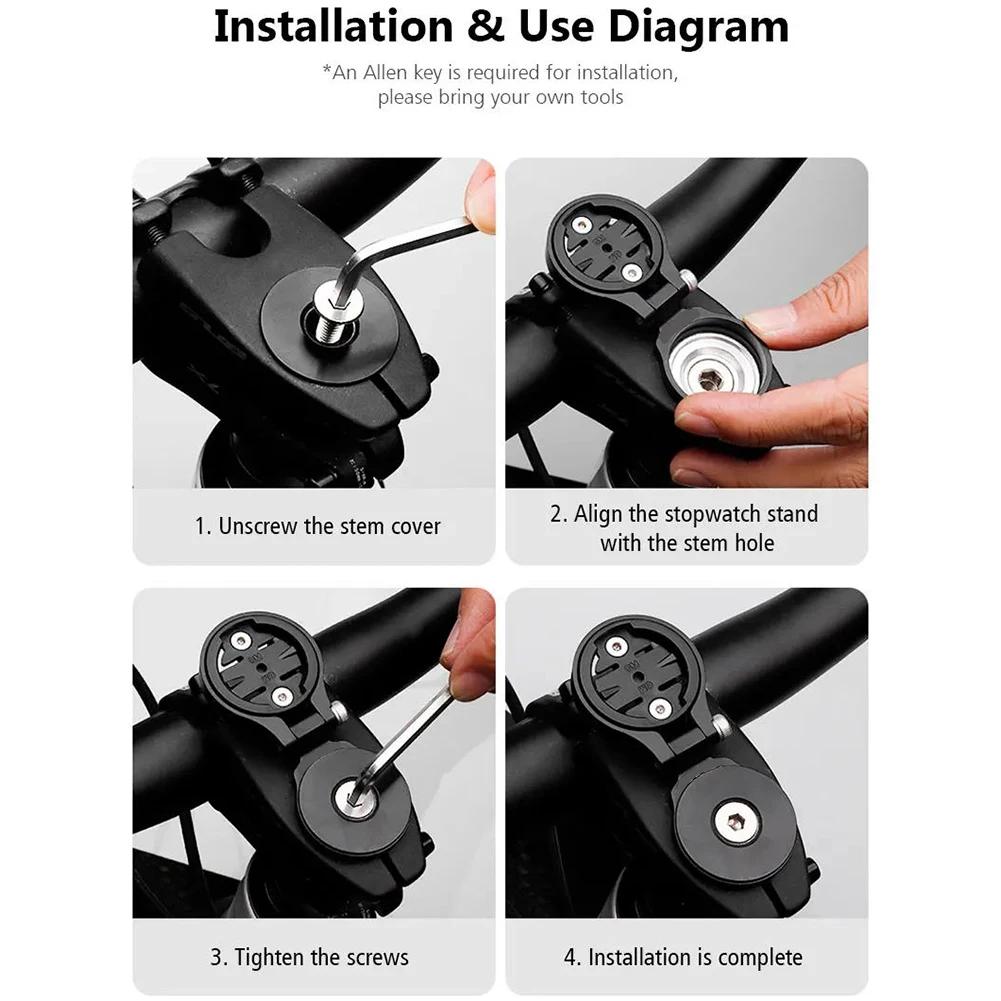 Bicycle Computer Holder Bike Stopwatch GPS Mount Stem Top Cap Computer Holder Phone Holder For Garmin Bryton Cateye Wahoo