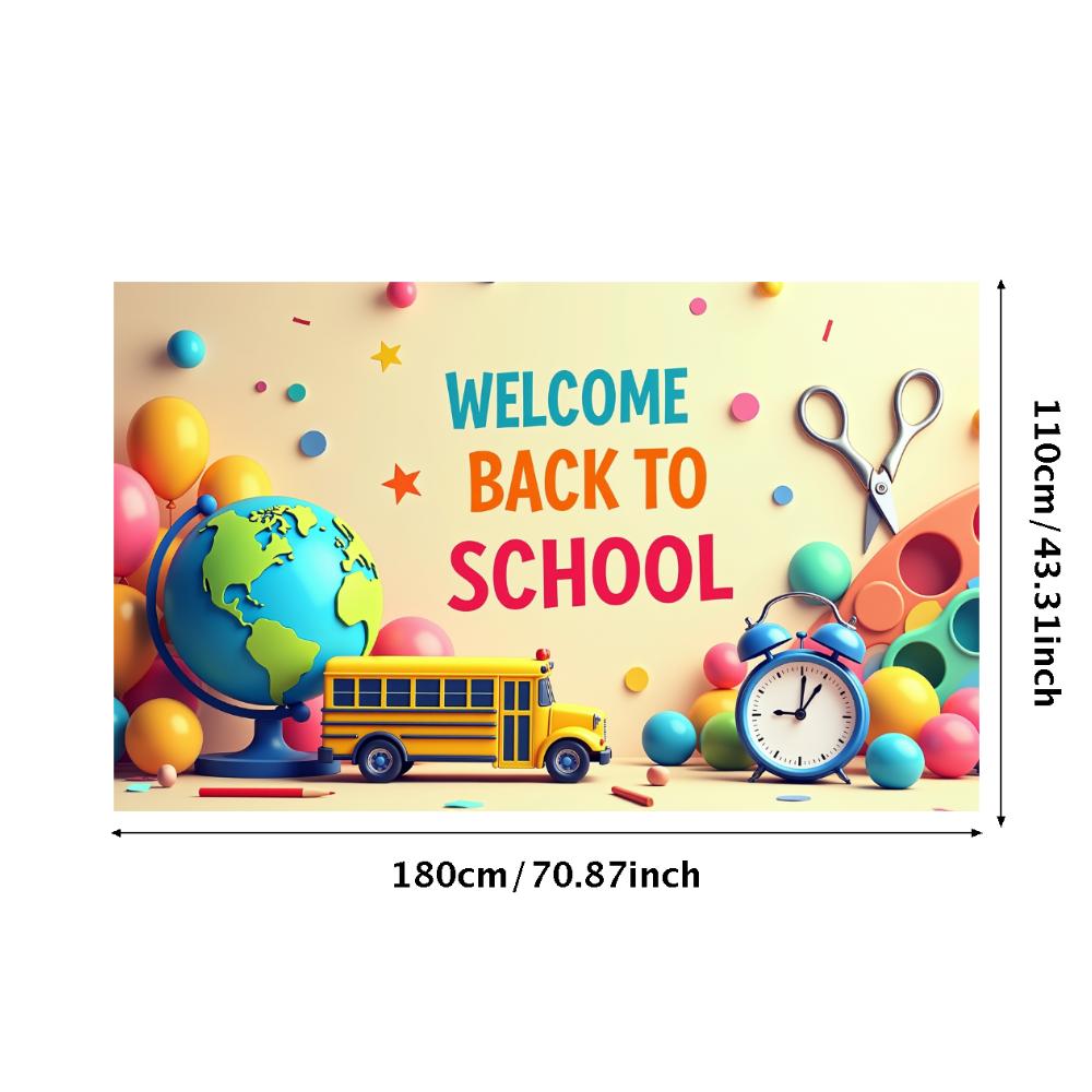 Willkommen zurück zur Schule Banner Hintergrund für Klassenzimmerdeko Kinder Schulfest Veranstaltung Hintergrunddekorationen Foto-Requisiten