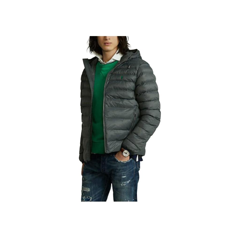 Polo Ralph Lauren Solid Logo Embroidered Hooded Jacket Men Jackets Gray 710829156-006