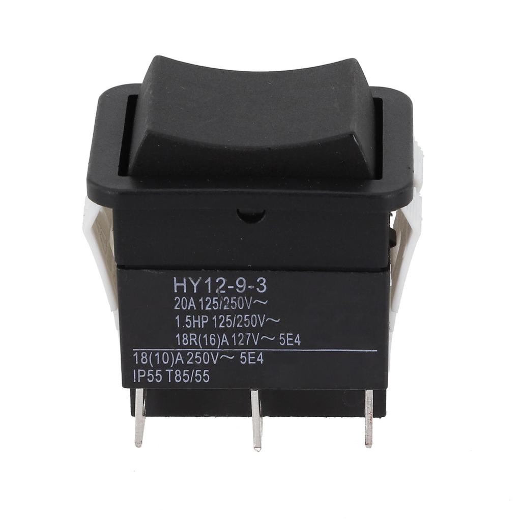 Für HY12-9-3 Ein Aus Ein Kippschalter 125/250V 18/20A Druckschalter 6 Pins Kippschalter Selbstrückstellend Sperrfreier Schalter