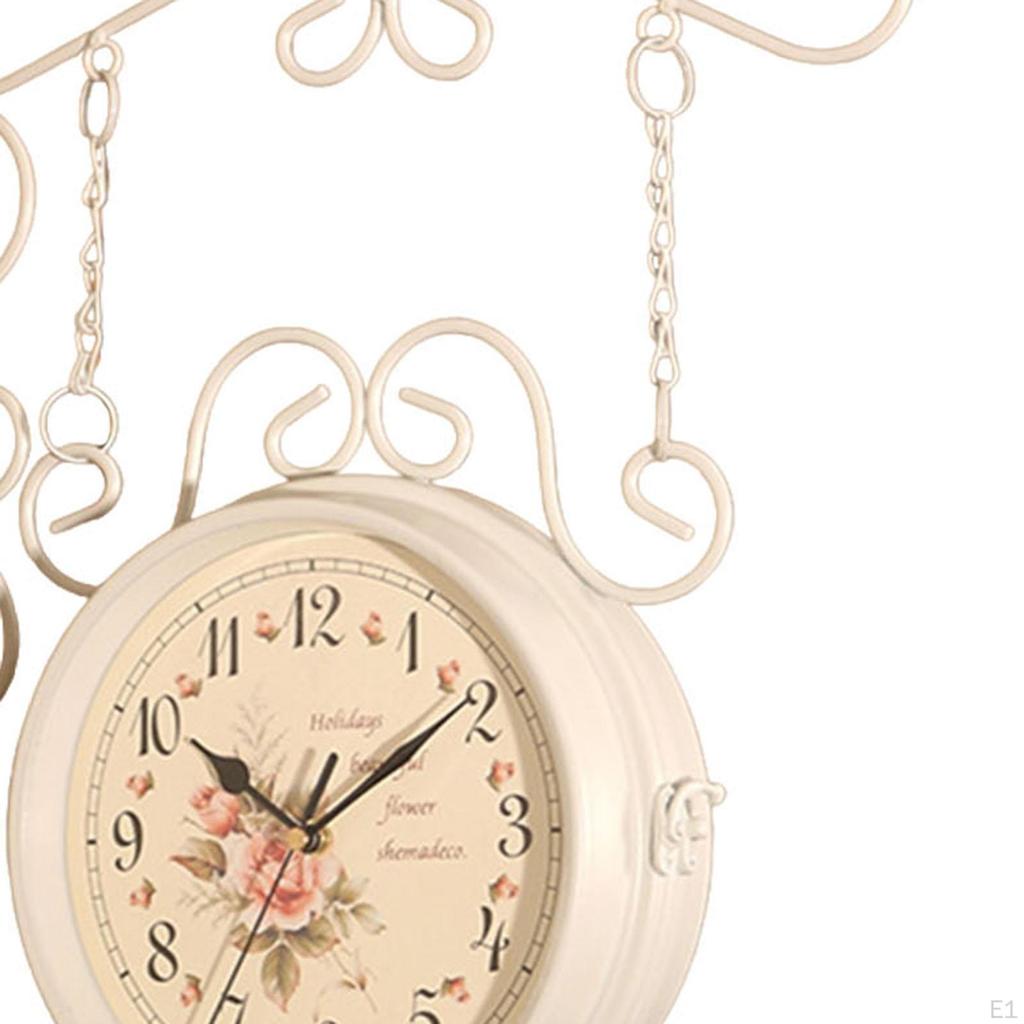 Antique Design Round Double-sided Wall Clock, Station Clock for Kitchen, Garden And Patio.