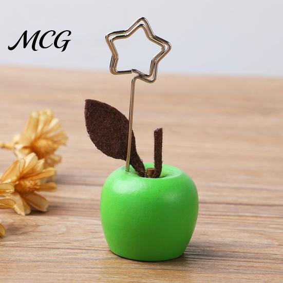 Cute Fruit Vegetable Decor Mushroom/Fruit Card Holder, Wooden Memo Holder Stand, Single Photo Strong Support Note Clip Picture Display Clip,