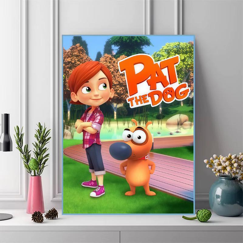 Pat the Dog.40 100% Round Full Drill 5D DIY Diamond Painting Embroidery Cross Stitch Rhinestone Décor