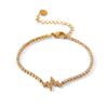 Euro-American Ins Style Micro-pave Bracelet for Women, High-end Zircon Jewelry, Niche Design Titanium Steel Accessories