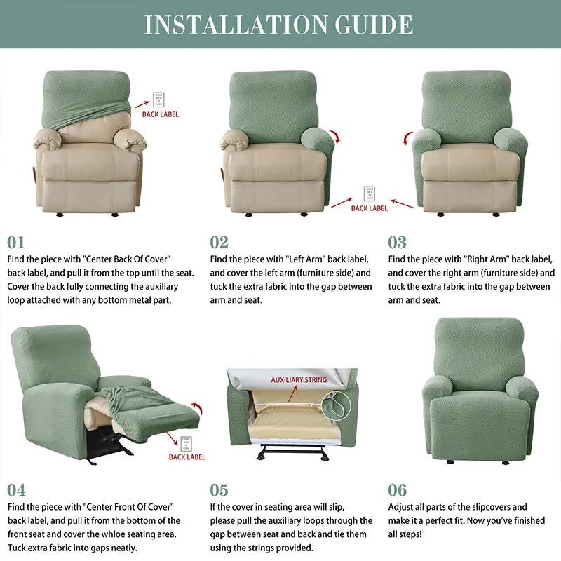 1PC Stretch Geometry Recliner Armchair Cover Split Relax Sofa Slipcover 1seater All-inclusive Single Couch Cover for Living Room