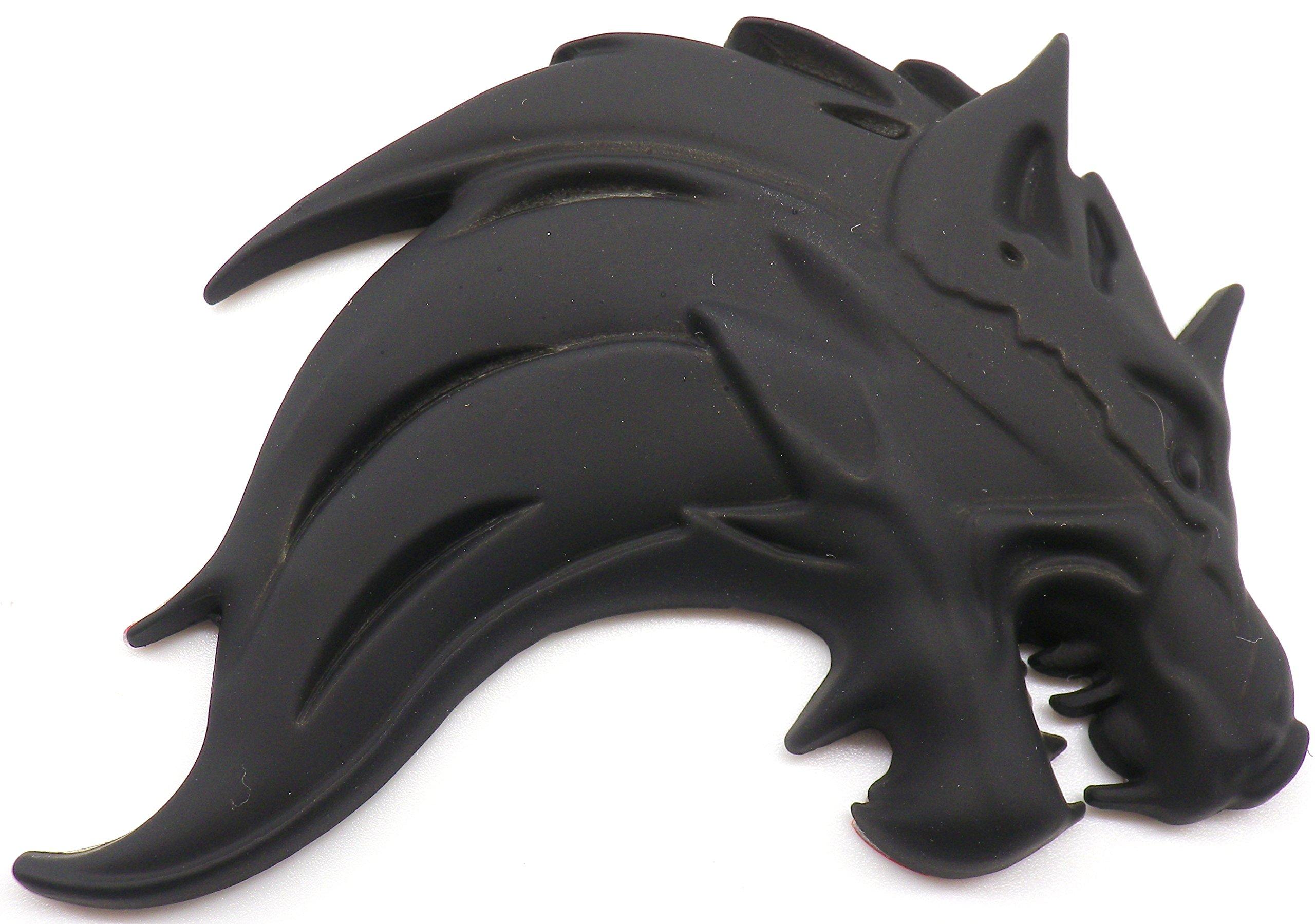 

3D Wolf Sticker Easy to Tape Included Emblem, Metal, Left/Right, Apply, Double-Sided (Matte Black, Right-Facing)
