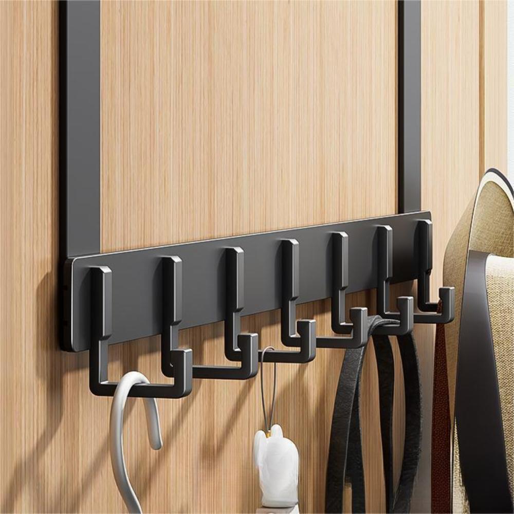Hook Behind The Door Wall Mounted Hanging Clothes Storage Shelf No Punching Required Door Back Hooks Carbon Steel Storage Racks