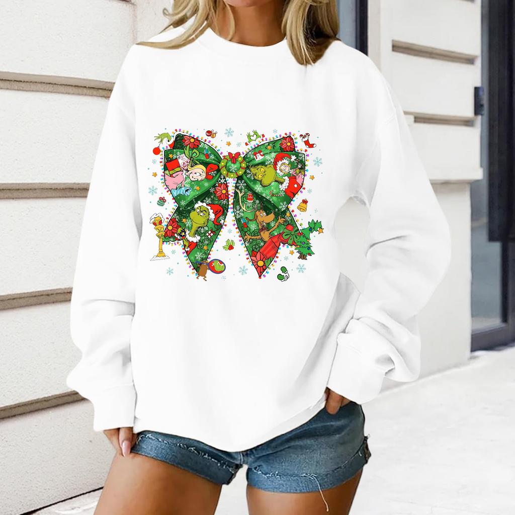 Women's Loose Comfortable Casual Fashionable Character Printing Round Neck Long Sleeved Sweatshirt