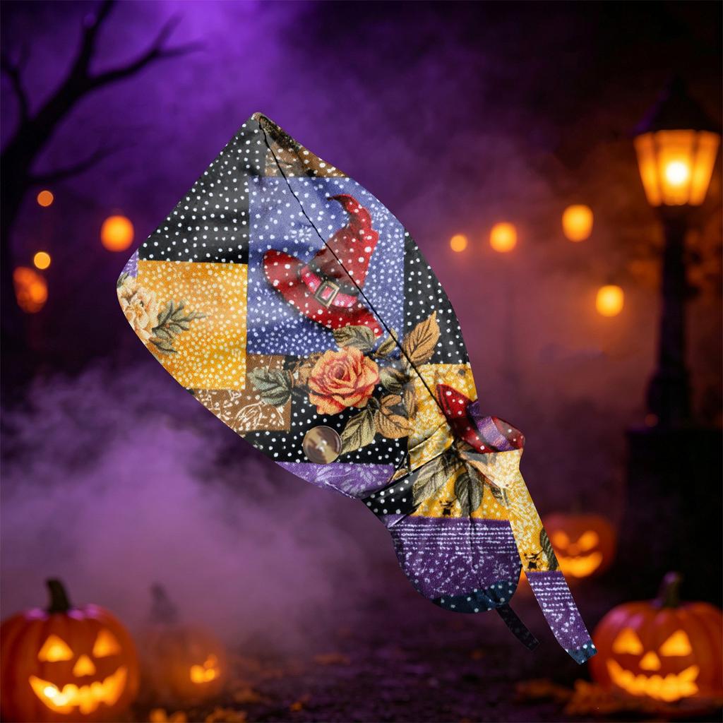 Women's Halloween Printed Ponytail for Work Shower Hair Wrap