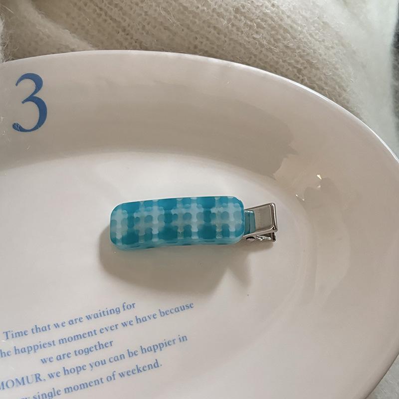 

Strawberry Ice Cream Plaid Hair Clip - Versatile Acetate Bangs & Side Clip for Sweet Girls