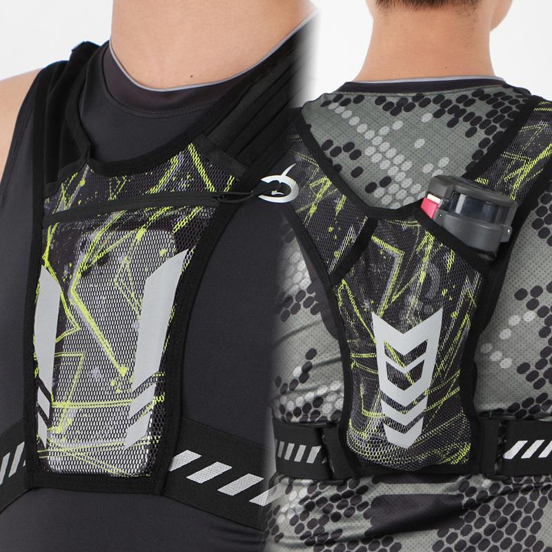 

Чоловіки, жінки, рюкзак для нічного бігу, велосипедна світловідбиваюча сумка-жилет, сумка для бігу через плече та тримач для пляшки з водою, спортивна сумка для тренажерного залу чорний/жовтий