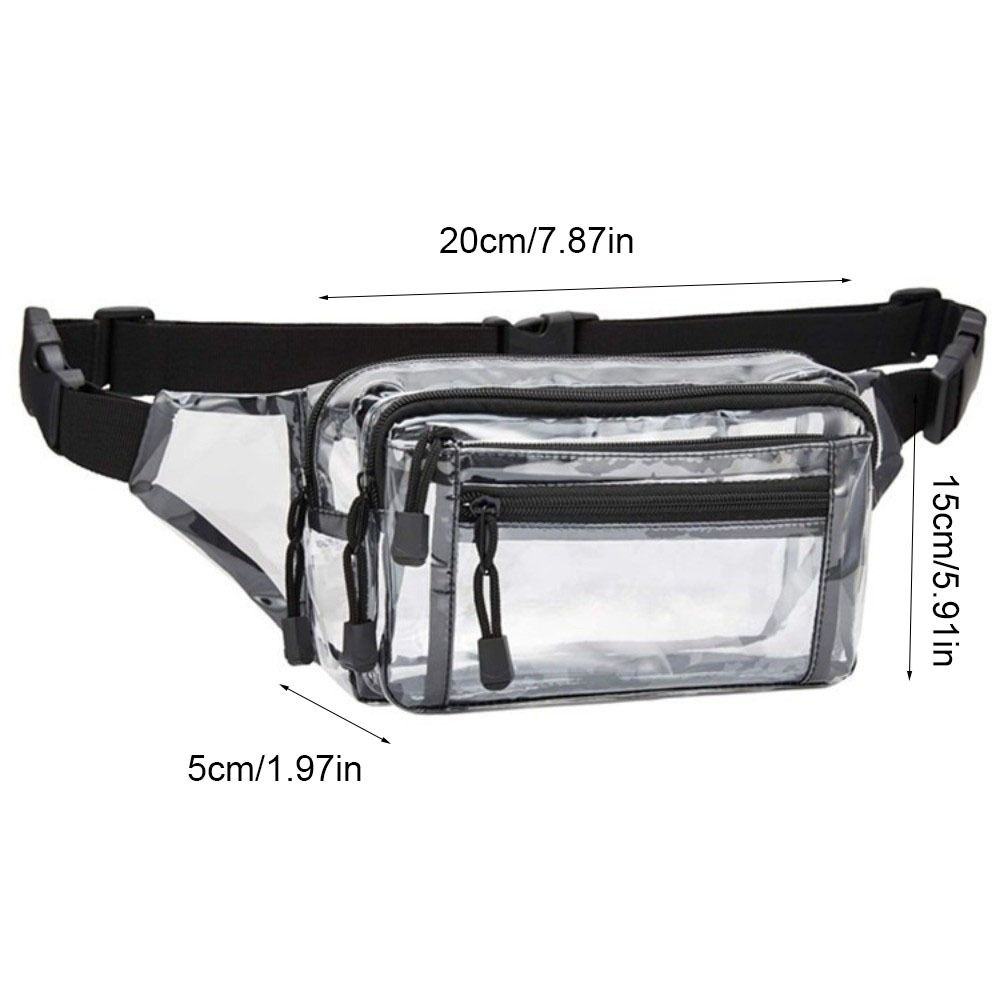 PVC Transparent Waist Bag Multi layer Clear Phone Crossbody Bag Waterproof Single Shoulder Chest Bag