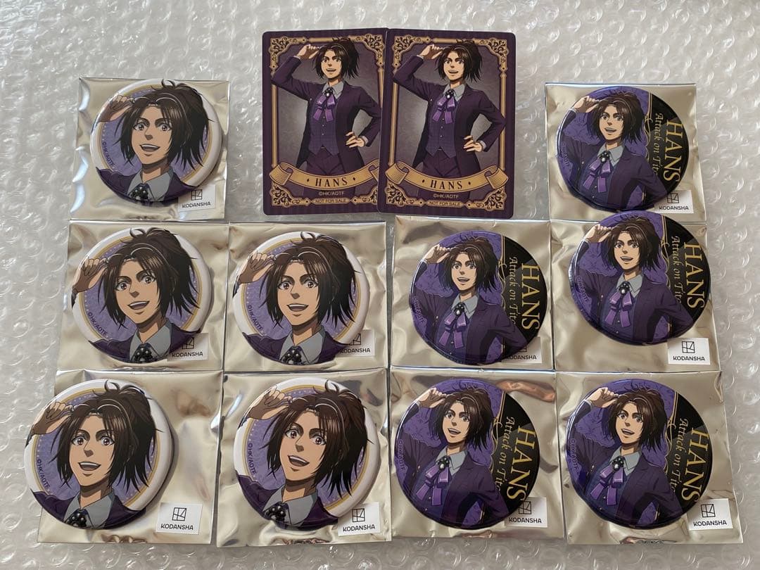 

[USED] Attack on Titan Party Suit Can Badge Bonus Card Hange