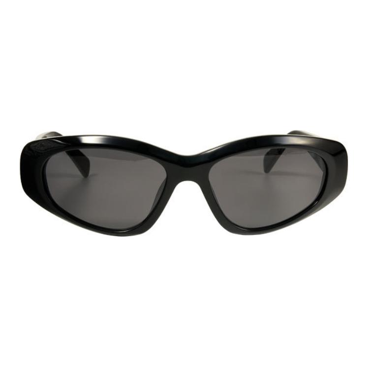 Celine Logo Cat Eye Sunglasses Men sunglasses Black CL40279U5701A Basic Packaging-Eyeglass Case+Box,F,Black