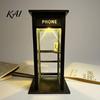 Retro Phone Booth Light Vintage Ambient Lamp, Tall Telephone Night Light, Nostalgic Table Lamp Warm LED for Bedroom Home Office Study Bar Decor