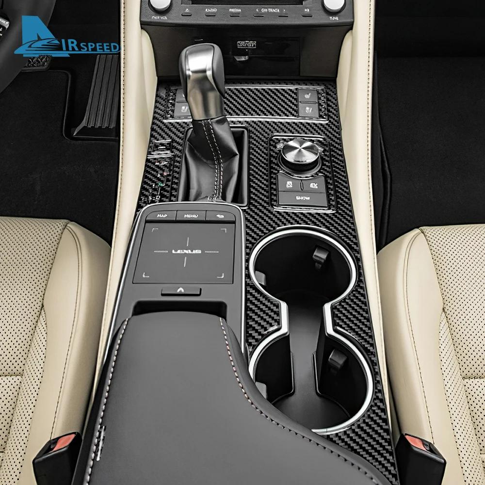 For Lexus RC300 RC350 RC200T 2019 2020 2021 2022 2023 2024 2025 Real Soft Carbon Fiber Central Control Gear Panel Sticker