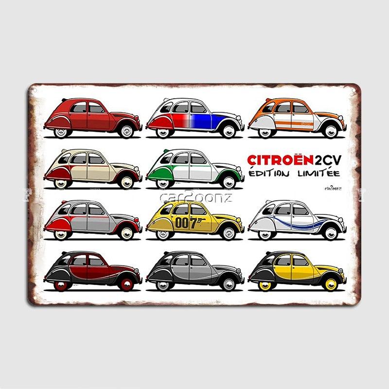 Citroën 2cv Limited Editions Metallschild Pub Wohnzimmer Plaketten Design Blechschild Poster