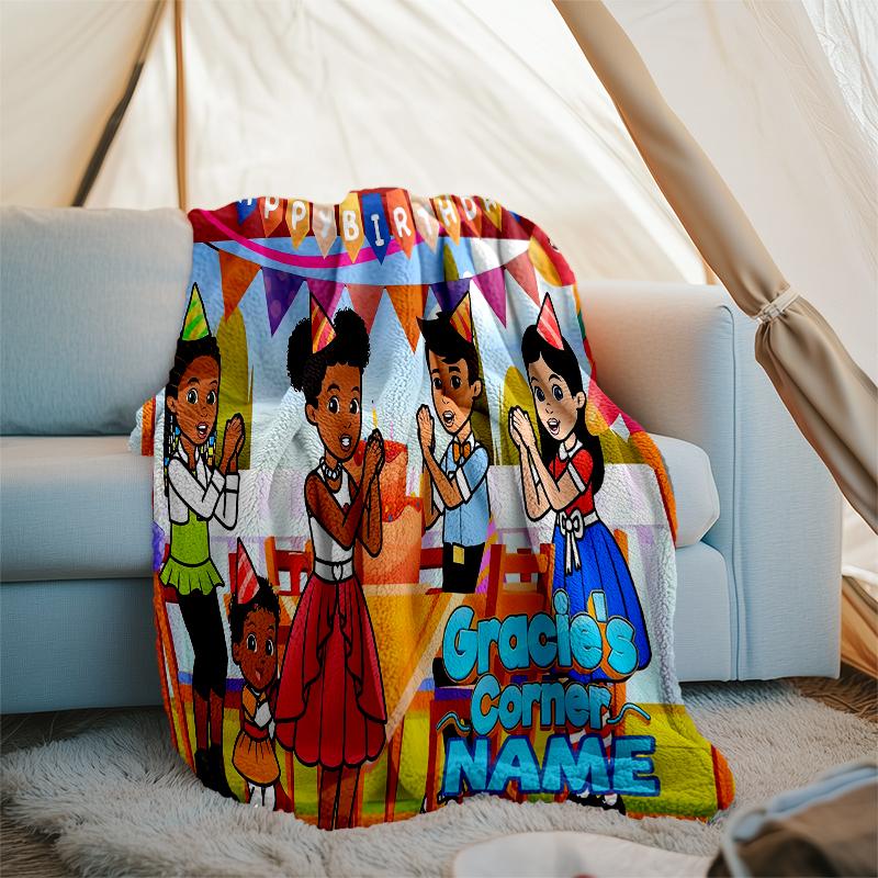 Personalized Custom Name Blanket - Gracies Corner Print Design,Blanket for Sofa,Bed,Travel,Camping - Soft and Warm, Great Gift