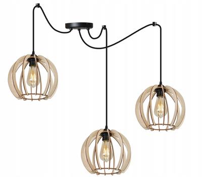 NOWOCZESNA DREWNIANA wisząca lampa sufitowa LED