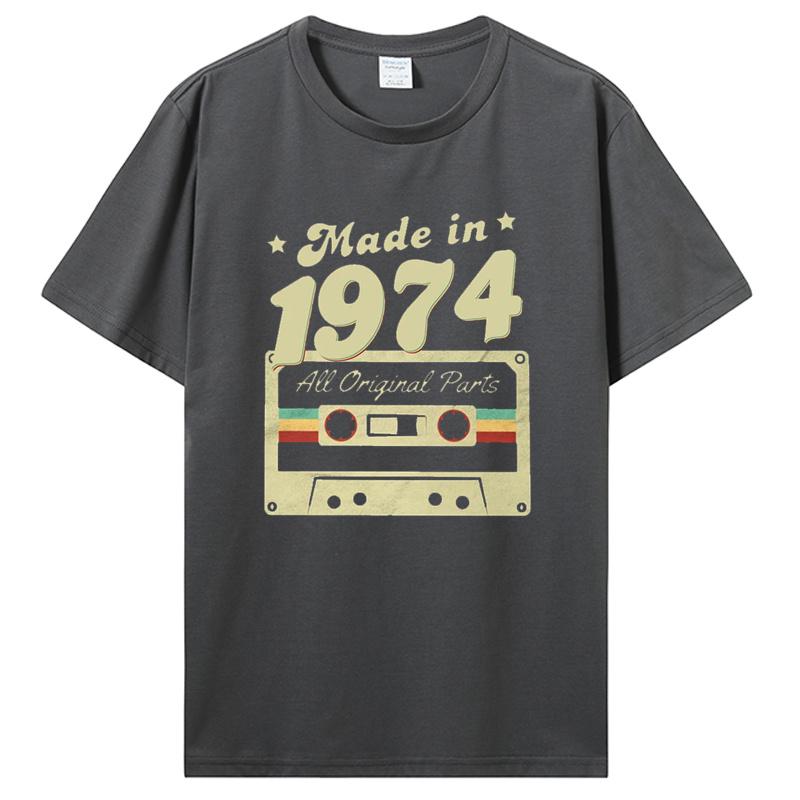 Staré Vintage 1974 Narozeninové Pánské Dámské Tričko Manželka Manžel Dárky k Narozeninám Nápisy Citát Grafické Oblečení Oversized Tričko