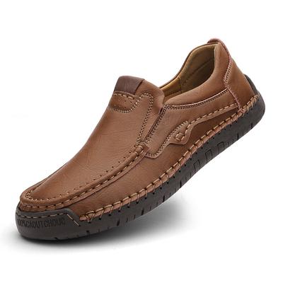 Übergröße Handgefertigt Genäht Herren Freizeitschuhe aus Leder Weichsohle Rindsleder Herren Fahrschuhe Slipper