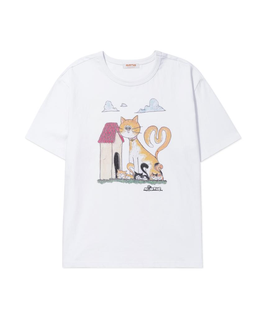 Mimdeowodeulobeu Burureu X Mimde Orange Cat T-Shirt_Black