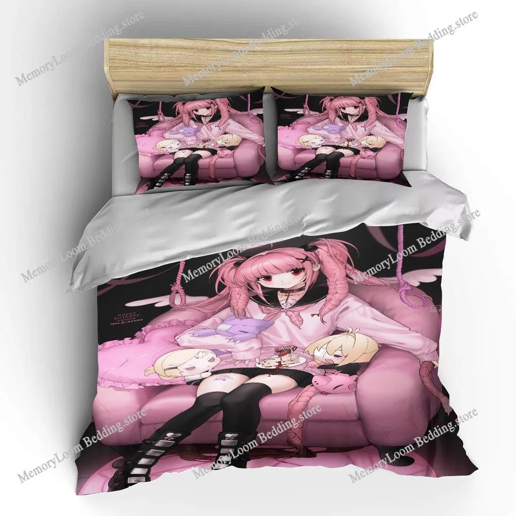 Japanese Anime Moe Soft Bedding Set Single-Twin-Full-Queen-King Size Adult Kid Bedroom Breathable Duvet Cover Bed Sheet Set