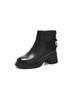 Coarse Heel Versatile Short Boots Women's 2025 New Boots Autumn and Winter Martin Boots Leather Round Head High Heels Women's Shoes