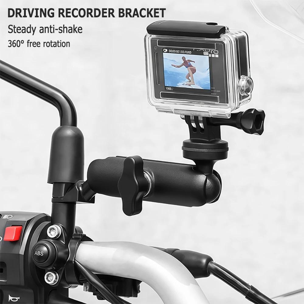 Metal Motorcycle Bicycle Camera Holder Handlebar Mirror Mount Bracket For Gopro Dji Action Camera Phone